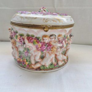 Early 19th Century Antique Signed Capodimonte Italian Hinged Box